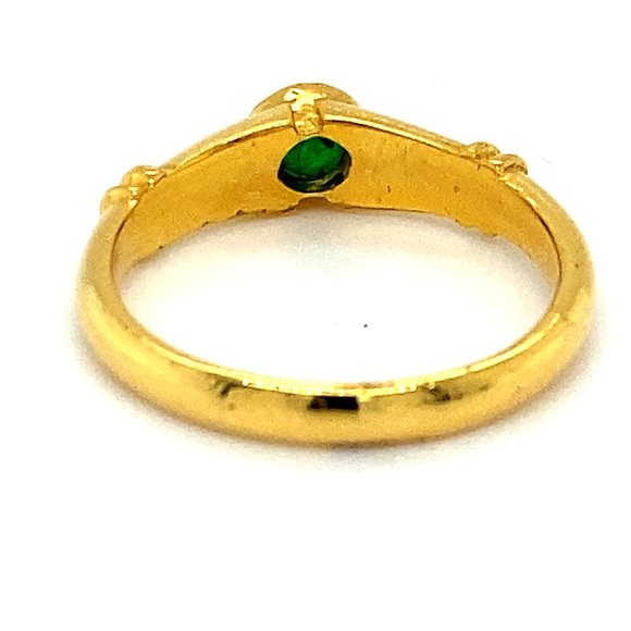 Emerald .40ct Solid 18K Yellow Gold Ring - Picture 5 of 8